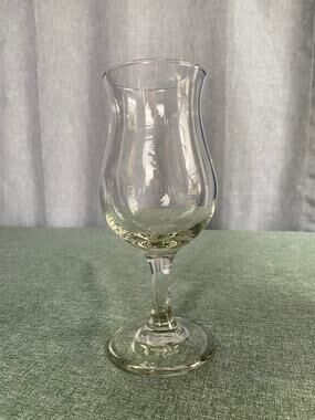 Vintage Clear Glass Hurricane Cocktail Glass - 7 Inches Tall